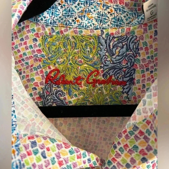 Robert Graham Pocatello Classic Fit Short Sleeve Stretch Shirt Multi Large - Picture 2 of 6